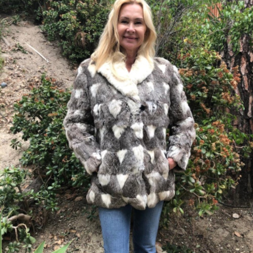 Alexida Patchwork Rabbit Fur Coat - image 1